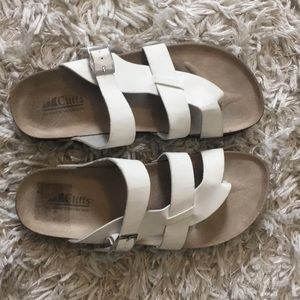 White Faux Birkenstocks